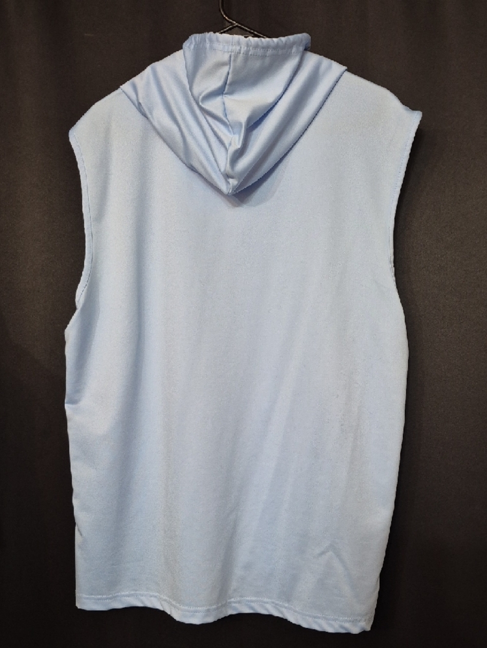 Sleeveless Hoodie Tank Top - Light Blue with Graphic - Picture 4 of 5
